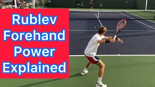 How Andrey Rublev Hits SUPER Hard Forehands Advanced BWEH Tennis Technique [upl. by Nomyt]