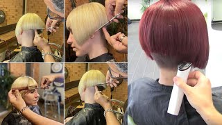 FROM BOB UNDERCUT TO PIXIECUTNAPE SHAVESHORT HAIRSTYLESCLIPPER CUT HALF SHAVED CUT [upl. by Enrobyalc444]