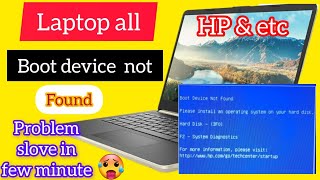 How to Fix Boot Device Not Found Hard Disk 3FO Error  HP Laptop [upl. by Agemo]