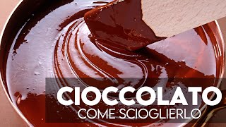 Come sciogliere il cioccolato in 3 modi a bagnomaria nel forno tradizionale e al microonde [upl. by Eramal]