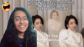 When BTS lives spiral out of control try not to laugh REACTION [upl. by Sanoy]