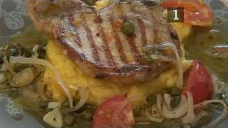 How To Cook Pork Chop With Tomatoes Capers amp Polenta [upl. by Itnavart]