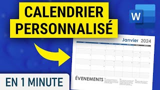 Créer et imprimer son CALENDRIER sur Word [upl. by Essila637]