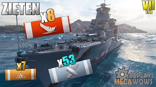 BatteShip Zieten 8 Kills on Estuary  World of Warships [upl. by Cinimod]