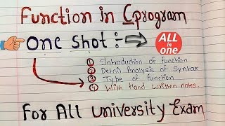 Functions in C Programming  One Shot  Code Hacker [upl. by Eicyaj]