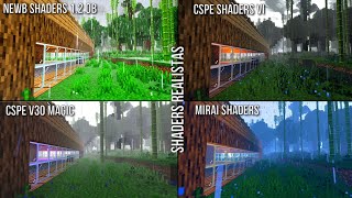 TOP 4 MCPE 121 SHADERS ULTRA REALISTAS  MINECRAFT BEDROCK [upl. by Abran]