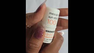 Mesoestetic melan 130 pigment control vs Mesoestetic sun stick 100 love beauty swatches makeup [upl. by Amelina]