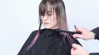 Tutorial Taglio  Graduato lungo con frangia haircut [upl. by Adnelg288]