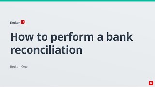 RECKON ONE  How do I reconcile transactions [upl. by Nikal]