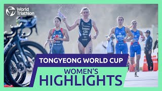 Race Highlights  2024 TONGYEONG WORLD TRIATHLON CUP  Women [upl. by Yelsha844]