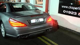 Mercedes R231 SL500 CKS Sport Exhaust with Genuine AMG SL63 Diffuser and Tailpipes [upl. by Zerat]