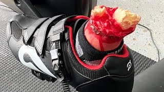 How to Unclip Peloton shoes from Peloton Bike Pedals  clipping in and clipping out Peloton cleats [upl. by Fanchette]