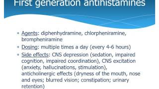 1st and 2nd generation antihistamines [upl. by Homer]