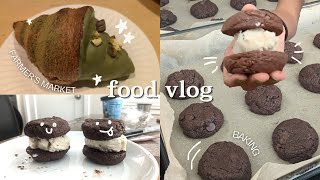 FOOD DIARY  baking farmers market lots of eating chaotic [upl. by Zebadiah473]