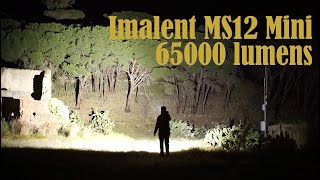 Imalent MS12 Mini 65000 lumens 268600cd 1036m Powerful Flashlight New 2022  Unboxing and Nightshots [upl. by Aubreir718]