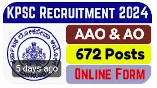 KPSC Recruitment 2024  Kpsc Job Notification 2024  Agricultural Officer  Ao AAO [upl. by Aubine]