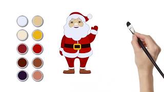 How to Draw Santa Clause   Nursery Rhymes by EFlashApps [upl. by Llerryt750]