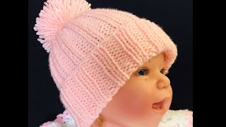 Como tejer un gorro a crochet para bebe Ajuar Tutorial explicado paso a paso [upl. by Atinahs]