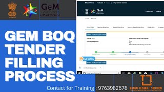 GEM BOQ TENDER FILLING COMPLETE PROCESS I GEM BIDDING PROCESS [upl. by Asyen]