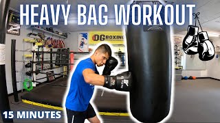 Boxing Heavy Bag Workout  15 Minutes [upl. by Evangelina88]