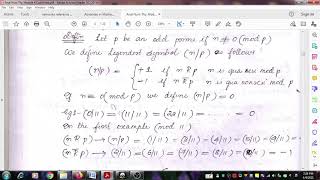 Analytic Number theory Legendre Symbol [upl. by Lowe]