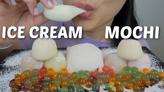 ASMR Mochi ICE CREAM with Fresh Mango Mocha and Popping BOBA Soft Relaxing Food Sounds  NE [upl. by Alix]