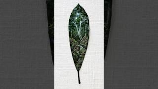 “Through Rhododendron”  Painted on a preserved rhododendron leaf 🌸 natureart leafpainting art [upl. by Quenby]