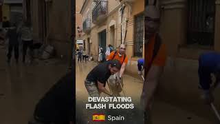 Devastating Flash Floods in Spain  Cleanup continues after floods flooding flashflood shorts [upl. by Gessner]