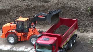 1h Mega excavator wheel loader dump truck RC live action at the IGMBL Parcours [upl. by Hillier]