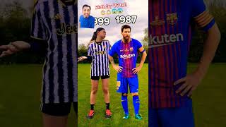 Celine dept age VS famous footballer age compared satisfying 😱😱shorts football messi reaction [upl. by Atiuqahc34]