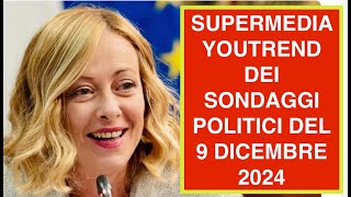 SUPERMEDIA YOUTREND DEI SONDAGGI POLITICI DEL 9 DICEMBRE 2024 [upl. by Inge]