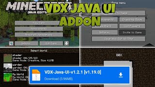 VDX JAVA UI ADDON  MCPE 119 [upl. by Rapp]