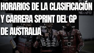 MOTOGP HOY HORARIOS CLASIFICACIÓN CARRERA SPRINT GP AUSTRALIA [upl. by Yatnahc]