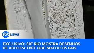 EXCLUSIVO SBT tem acesso a desenhos feitos por adolescente que matou os pais no Rio [upl. by Arob]