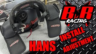 How To Install and Adjust a HANS device Add anchors to older helmet Necksgen NHRA restraint [upl. by Can]