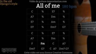 All of Me 180 bpm  Gypsy jazz Backing track  Jazz manouche [upl. by Ainslee11]