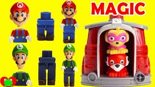 Paw Patrol Finds Super Mario In Marshalls Magical Pup House [upl. by Rainah938]