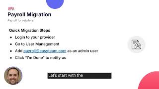 EasyTeam Payroll  Migrating Your Previous Payroll Provider [upl. by Romain]