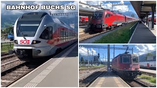 Züge beim Bahnhof Buchs SG  Trains at Buchs SG station 2020 [upl. by Ykroc281]