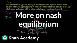 More on Nash equilibrium  Game theory and Nash equilibrium  Microeconomics  Khan Academy [upl. by Aydiv]