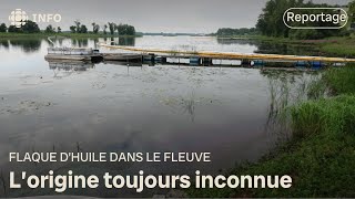 De l’huile à moteur déversée dans le fleuve SaintLaurent à Montréal [upl. by Rahmann]