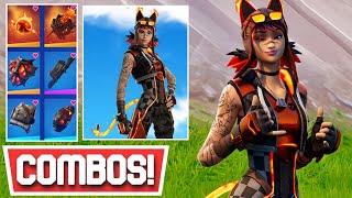 NEW BEST MAGMATIC RENEGADE LYNX SKIN COMBOS FORTNITE OG PASS  Fortnite [upl. by Ytsirhk538]