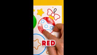 Paint Christmas Ornaments amp Learn Colors for Toddlers 🎄✨🔴 learningcolorsfortoddlers [upl. by Hamian]