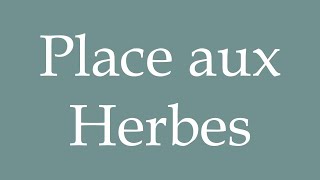 How to Pronounce Place aux Herbes Correctly in French [upl. by Su]