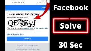 Help us confirm that its you Facebook  Please enter the code below Facebook [upl. by Alvinia]