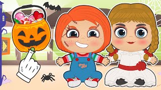 BEBÉS ALEX Y LILY 🎃 👻 Disfraces de Muñecos Terroríficos para Halloween [upl. by Nerej]