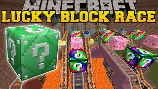 Minecraft ROLLER COASTER MINE LUCKY BLOCK RACE  Lucky Block Mod  Modded MiniGame [upl. by Dalila]