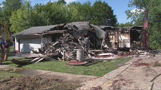 2 Akron firefighters hurt in house explosion [upl. by Ashlee]