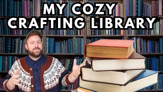 COZY Crafting Library Tour Knitting Crochet and DIY Inspiration 🧶📚 What are YOUR must haves [upl. by Kilroy326]