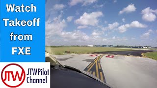 Cockpit view takeoff Fort Lauderdale Sovereign CE680 [upl. by Southworth]